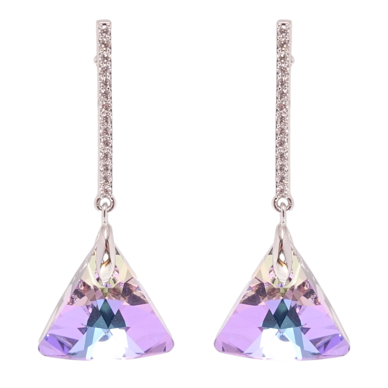 Сережки Xuping колір Родій з кристалами Swarovski пусети Підвіски з кристалами Paradise Shine фото №1