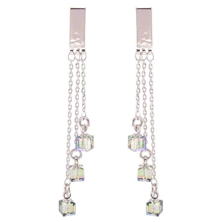 Сережки Xuping колір Родій з кристалами Swarovski пусети Підвіски з кристалами Vitrail Light фото №4