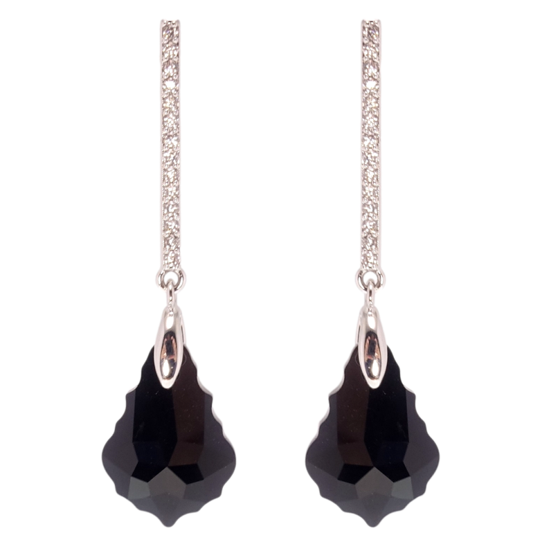 Серьги Xuping цвет Родий с кристаллами Swarovski пусеты Подвески с кристаллами Cosmojet фото №20