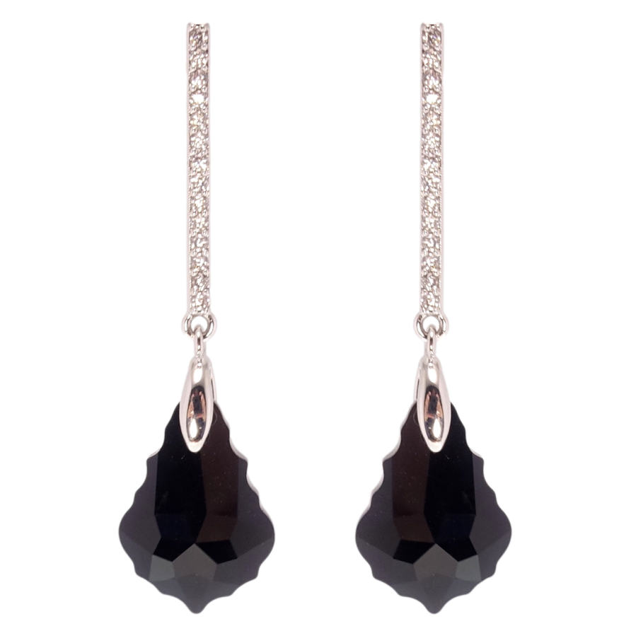 Сережки Xuping колір Родій з кристалами Swarovski пусети Підвіски з кристалами Cosmojet фото №1