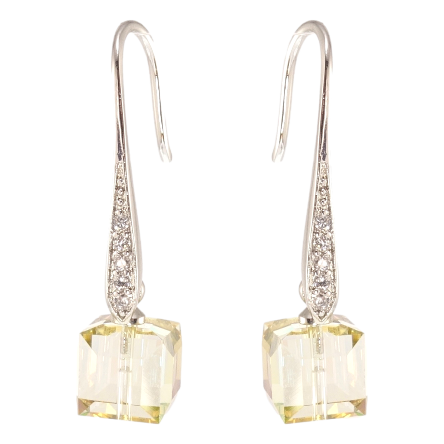 Сережки Xuping колір Родій з кристалами Swarovski французький замок Підвіски з кристалами Vitrail Light фото №1