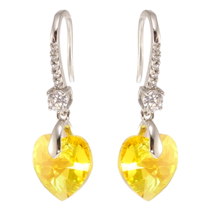 Сережки Xuping колір Родій з кристалами Swarovski французький замок Підвіски з кристалами Sunflower фото №9