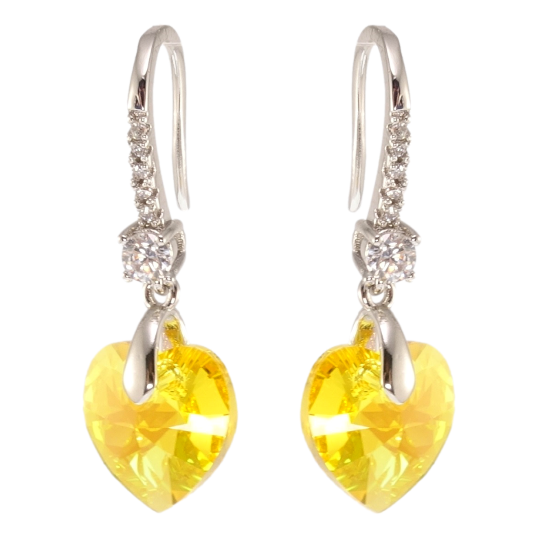 Сережки Xuping колір Родій з кристалами Swarovski французький замок Підвіски з кристалами Sunflower фото №9