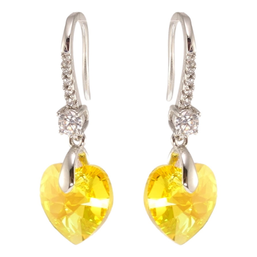 Сережки Xuping колір Родій з кристалами Swarovski французький замок Підвіски з кристалами Sunflower фото №1