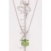 Кулон Xuping колір Родій з кр-ми Swarovski на ланцюжку Кристальний куб Peridot довжина 40-45см х 1мм фото №2