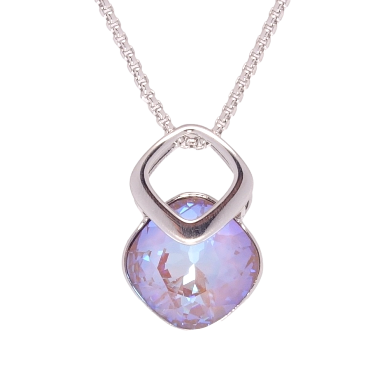 Кулон Xuping цвет Родий с кр-ми Swarovski на цепочке Кристалл Cappuccino Delite длина 40-45см х 1мм фото №4