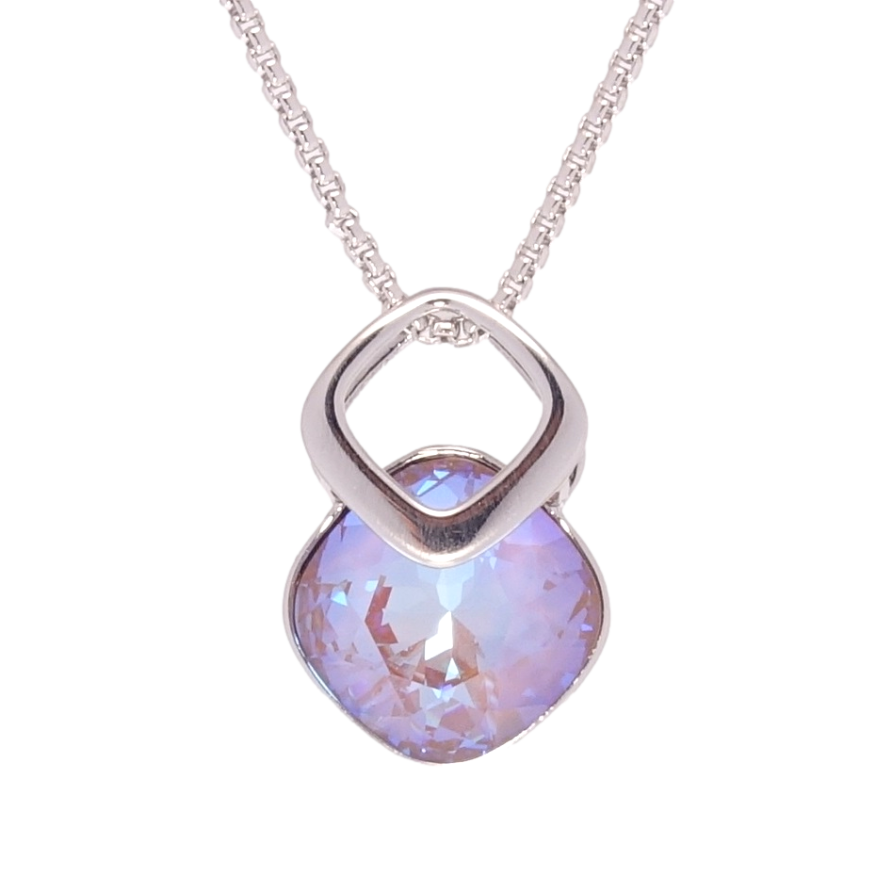 Кулон Xuping цвет Родий с кр-ми Swarovski на цепочке Кристалл Cappuccino Delite длина 40-45см х 1мм фото №1