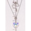 Кулон Xuping цвет Родий с кр-ми Swarovski на цепочке Сердце кристалл Shimmer длина 40-45,5см х 2мм фото №2