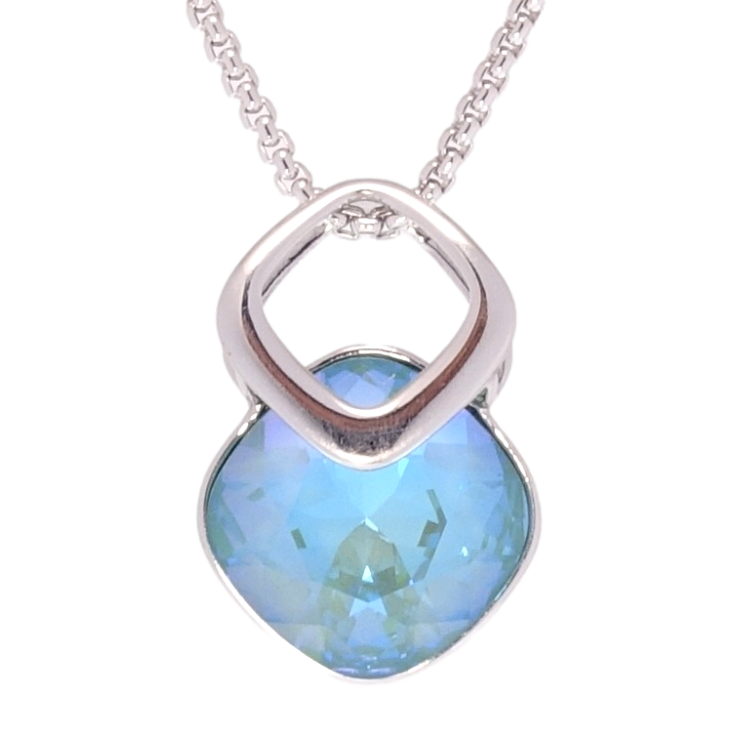 Кулон Xuping колір Родій з кр-ми Swarovski на ланцюжку Кристал Laguna Delite довжина 40-45см х 1мм фото №19