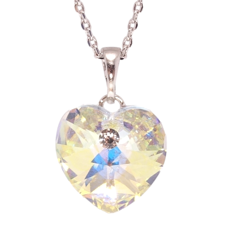 Кулон Xuping колір Родій з кр-ми Swarovski на ланцюжку Кристальне серце Sunshine Delite довжина 39-44см х 1мм фото №9