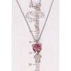 Кулон Xuping колір Родій з кр-ми Swarovski на ланцюжку Ведмедик з кристалом Rose довжина 40-45см х 1мм фото №2