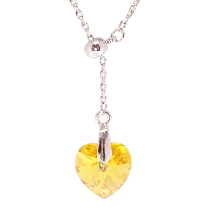 Кулон Xuping цвет Родий с кр-ми Swarovski на цепочке Кристалл Sunflower на бегунке длина 43-46см х 1мм фото №13