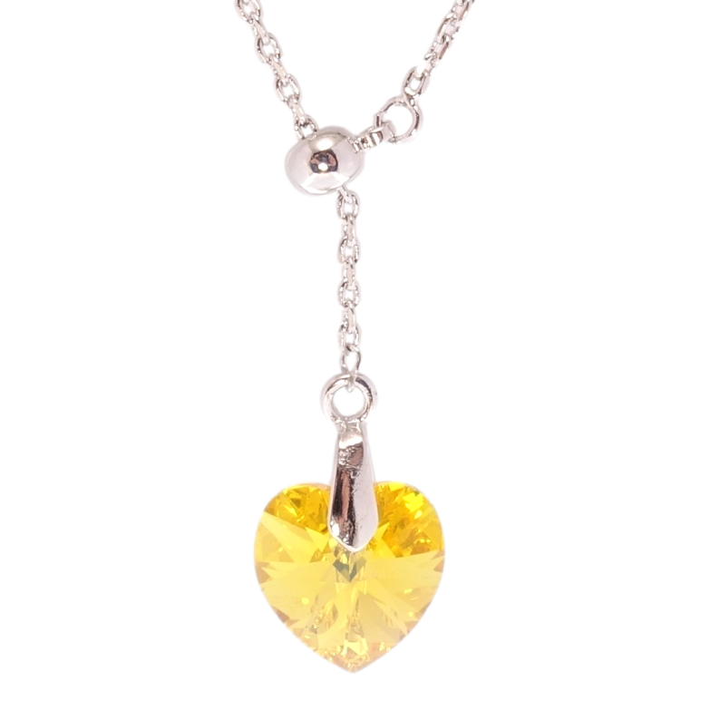 Кулон Xuping цвет Родий с кр-ми Swarovski на цепочке Кристалл Sunflower на бегунке длина 43-46см х 1мм фото №1