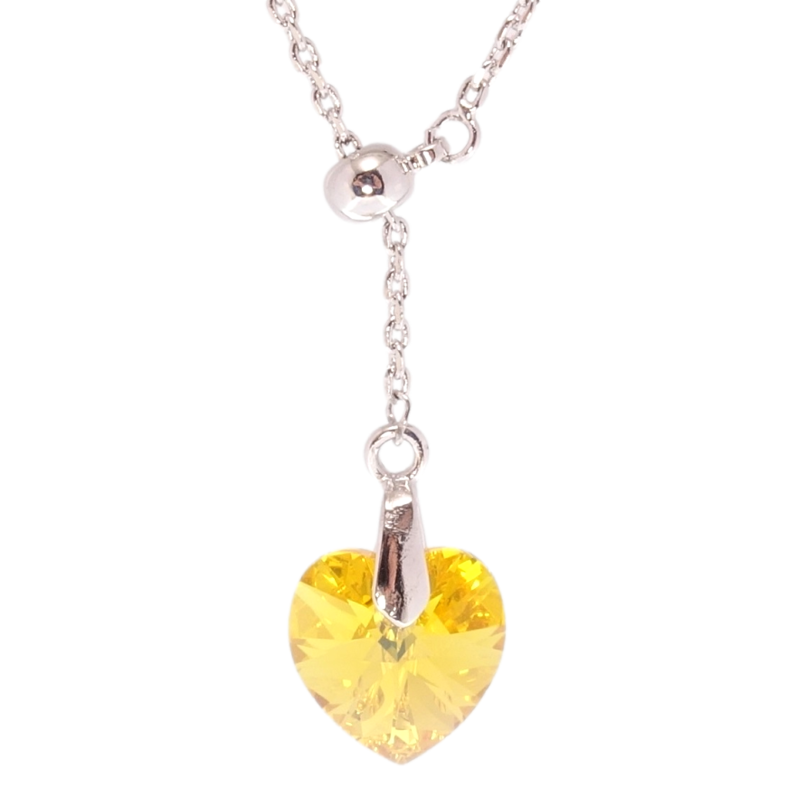 Кулон Xuping цвет Родий с кр-ми Swarovski на цепочке Кристалл Sunflower на бегунке длина 43-46см х 1мм фото №1