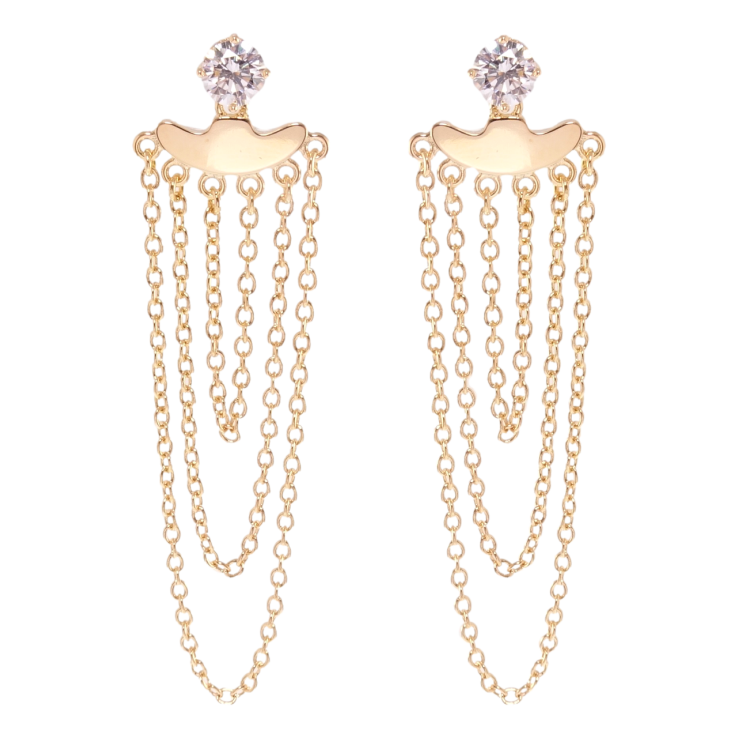 Серьги Xuping QQMM Позолота 18K пусеты Подвески из цепочек фото №4