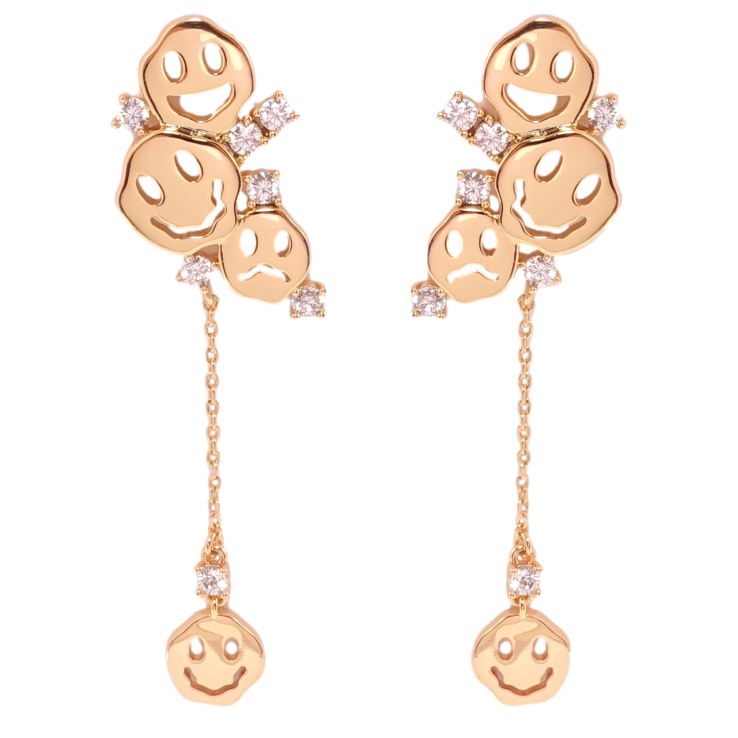 Серьги Xuping QQMM Позолота 18K пусеты Смайлы фото №20