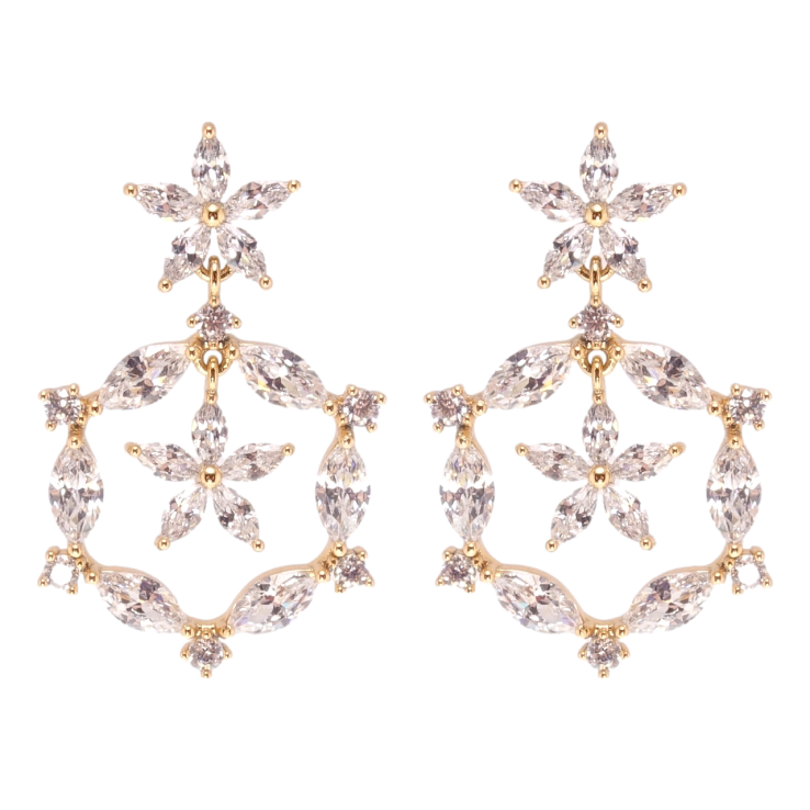 Серьги Xuping JEAN GOUJON Позолота 18K пусеты Кристальные подвески фото №23