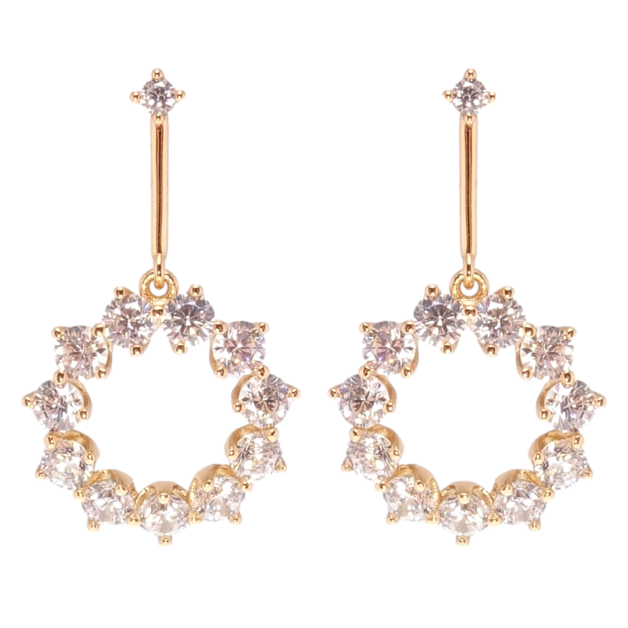 Серьги Xuping JEAN GOUJON Позолота 18K пусеты Кольца с цирконием фото №1