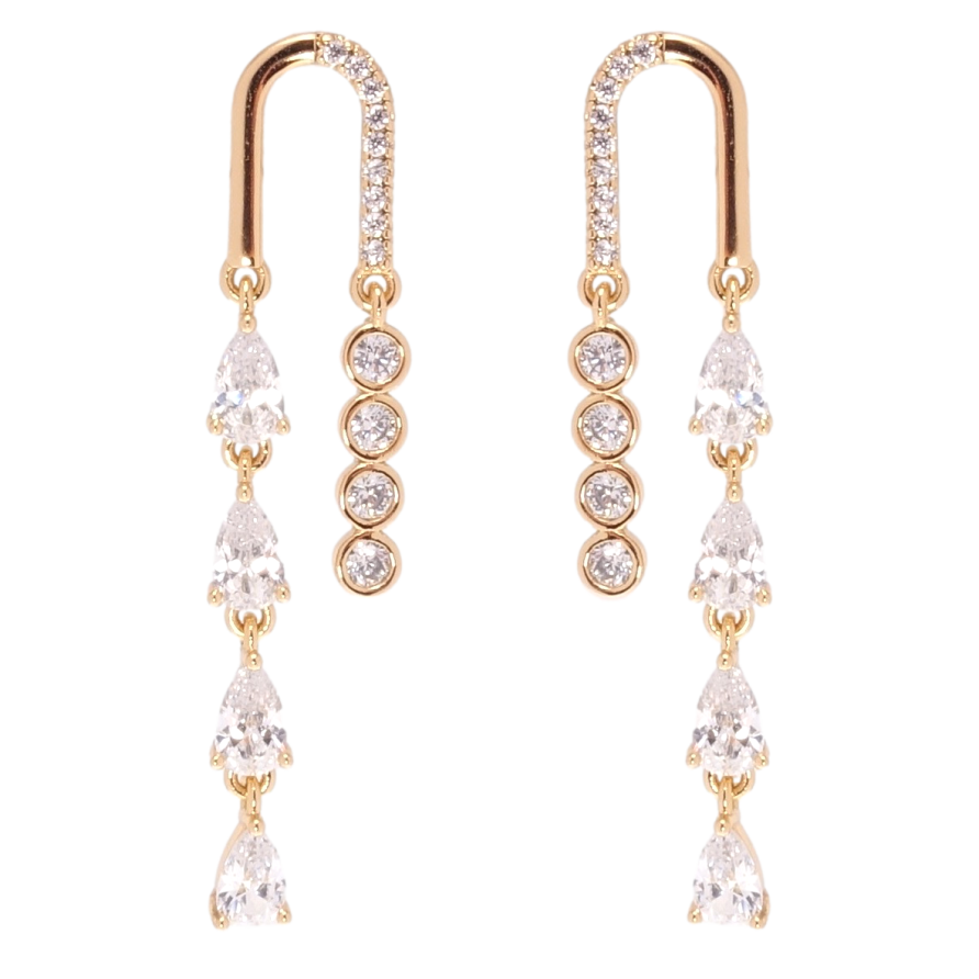 Серьги Xuping JEAN GOUJON Позолота 18K пусеты Инкрустация цирконием фото №1