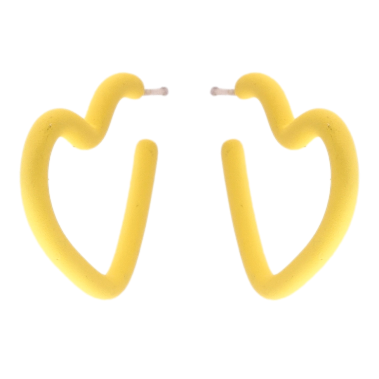 Серьги Xuping JEAN GOUJON Родий пусеты Сердечки желтое покрытие Soft-touch фото №20