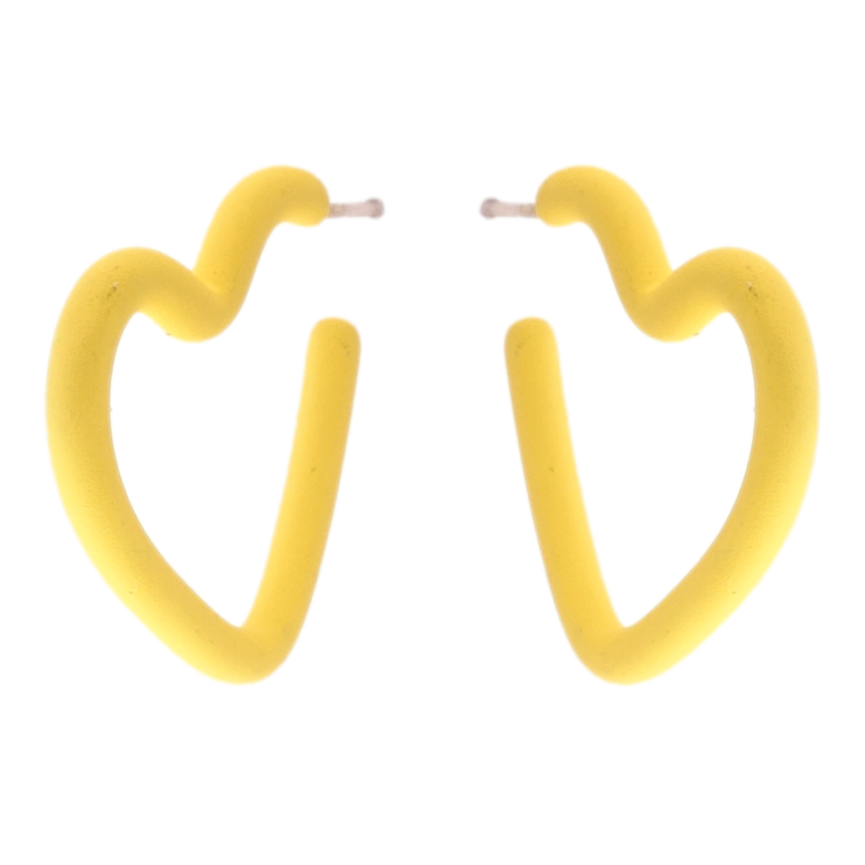 Серьги Xuping JEAN GOUJON Родий пусеты Сердечки желтое покрытие Soft-touch фото №10