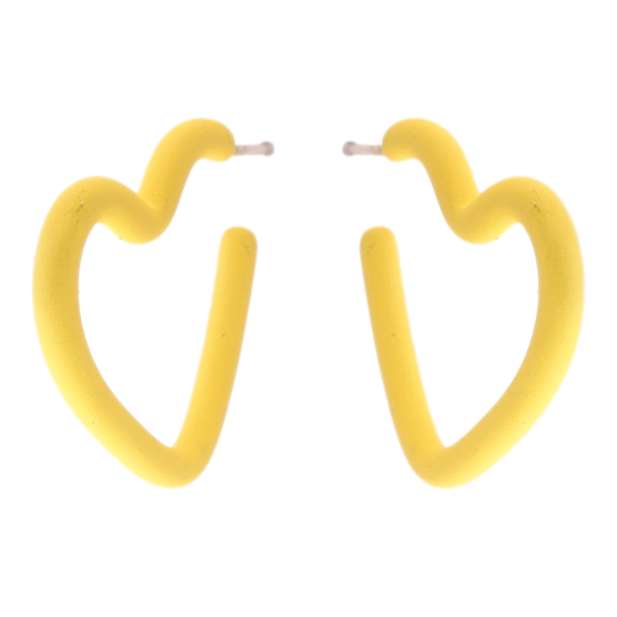 Серьги Xuping JEAN GOUJON Родий пусеты Сердечки желтое покрытие Soft-touch фото №1