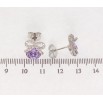 Сережки Xuping колір Родій з кристалами Swarovski пусети Кристали Tanzanite з бантами фото №2