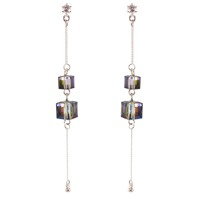 Сережки Xuping колір Родій з кристалами Swarovski пусети Підвіски з кристалами Vitrail Medium фото №1