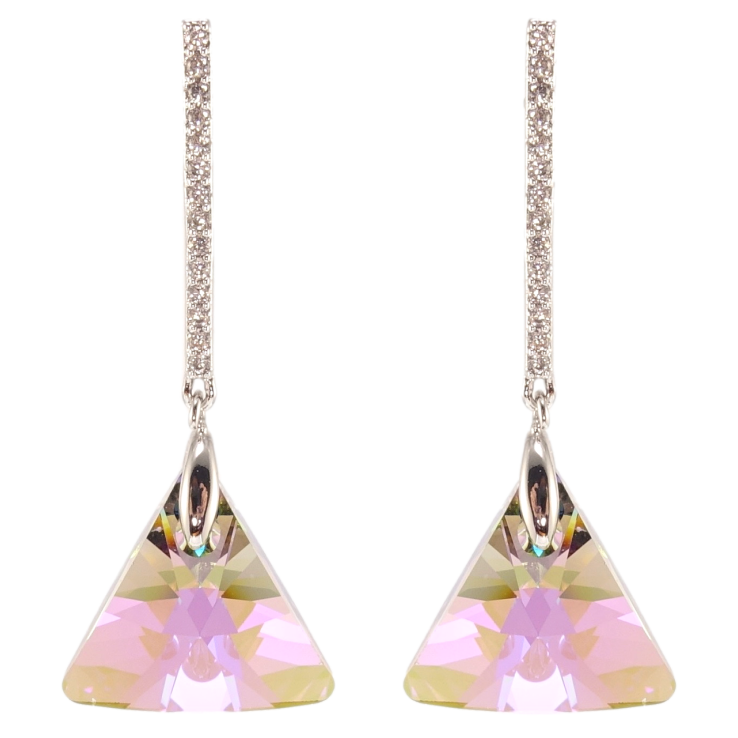 Сережки Xuping колір Родій з кристалами Swarovski пусети Підвіски з кристалами Vitrail Light фото №16