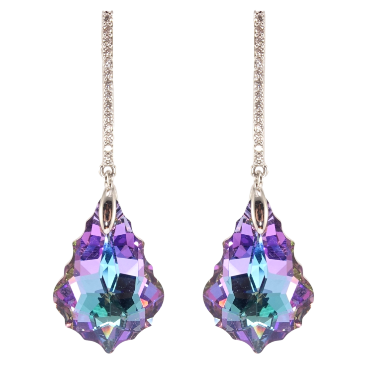 Сережки Xuping колір Родій з кристалами Swarovski пусети Підвіски з кристалами Paradise Shine фото №9