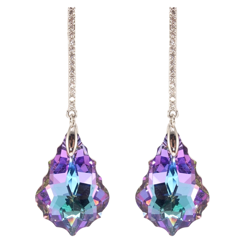 Сережки Xuping колір Родій з кристалами Swarovski пусети Підвіски з кристалами Paradise Shine фото №1