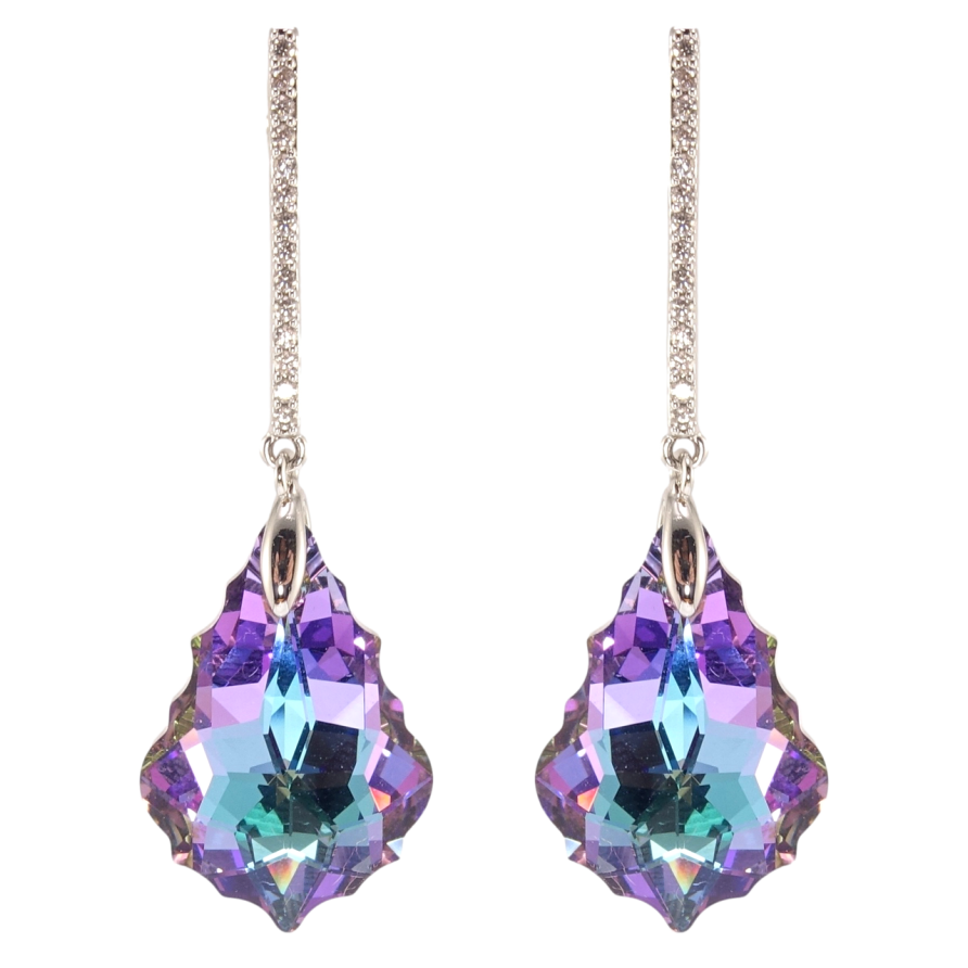 Сережки Xuping колір Родій з кристалами Swarovski пусети Підвіски з кристалами Paradise Shine фото №1