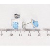 Сережки Xuping колір Родій з кристалами Swarovski пусети Кристали Aquamarine фото №2