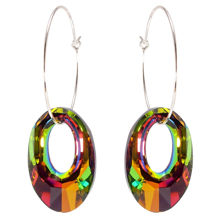 Сережки Xuping колір Родій з кристалами Swarovski кільця (конго) Кристальні колечки Vitrail Medium ø 3см фото №13 Сережки Xuping колір Родій з кристалами Swarovski кільця (конго) Кристальні колечки Vitrail Medium ø 3см фото №13