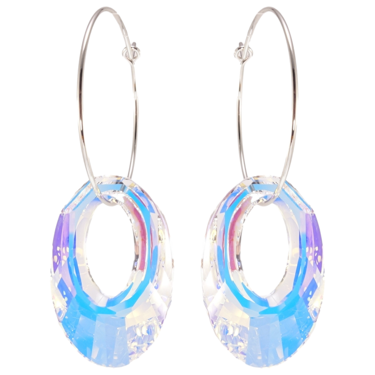 Сережки Xuping колір Родій з кристалами Swarovski кільця (конго) Кристальні колечки Shimmer ø 3см фото №14 Сережки Xuping колір Родій з кристалами Swarovski кільця (конго) Кристальні колечки Shimmer ø 3см фото №14