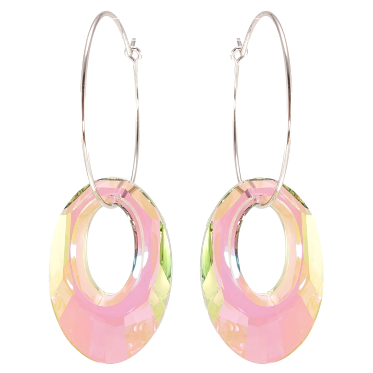 Сережки Xuping колір Родій з кристалами Swarovski кільця (конго) Кристальні колечки Vitrail Light ø 3см фото №12 Сережки Xuping колір Родій з кристалами Swarovski кільця (конго) Кристальні колечки Vitrail Light ø 3см фото №12