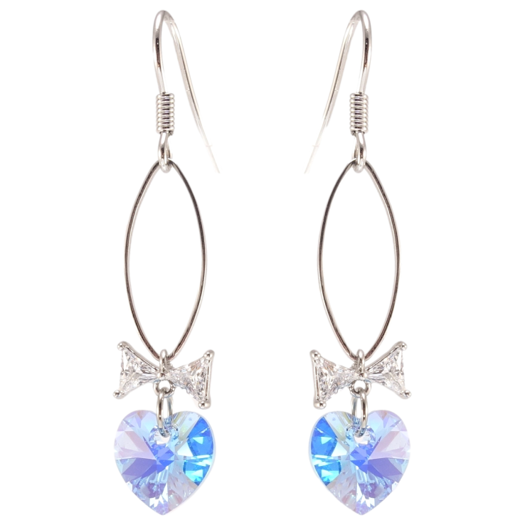 Сережки Xuping колір Родій з кристалами Swarovski французький замок Кристальні серця Ocean Delite фото №14