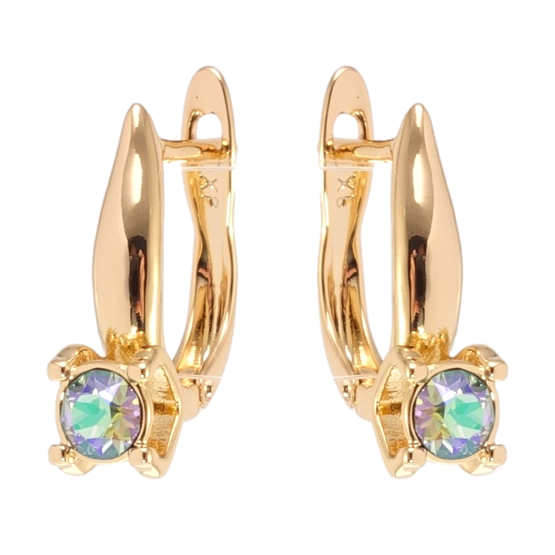 Сережки Xuping колір 18K з кристалами Swarovski англійський замок Кристали Vitrail Light фото №1