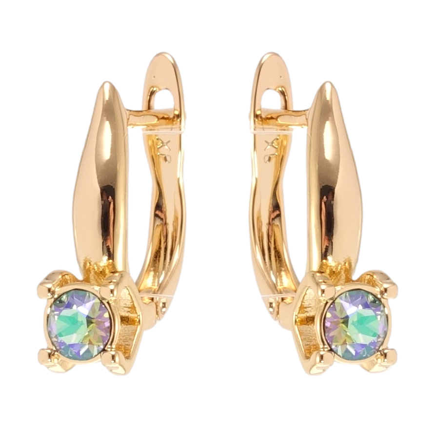 Сережки Xuping колір 18K з кристалами Swarovski англійський замок Кристали Vitrail Light фото №1