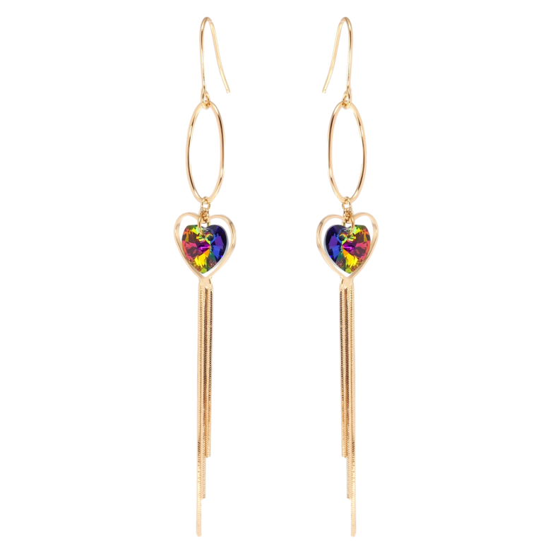 Серьги Xuping цвет 18K с кристаллами Swarovski французский замок Подвески с кристаллами Vitrail Medium фото №5