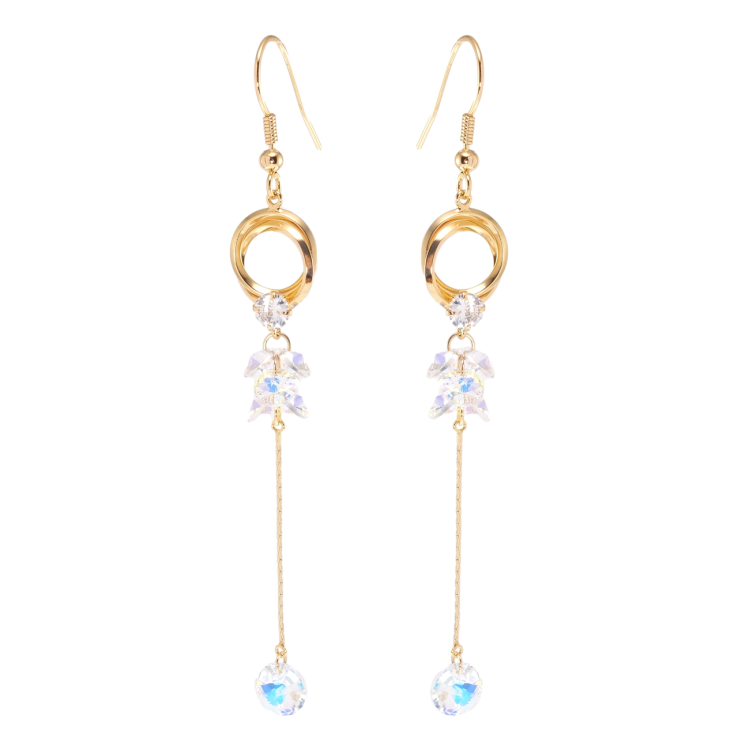 Сережки Xuping колір 18K з кристалами Swarovski французький замок Підвіски з кристалами Shimmer фото №20