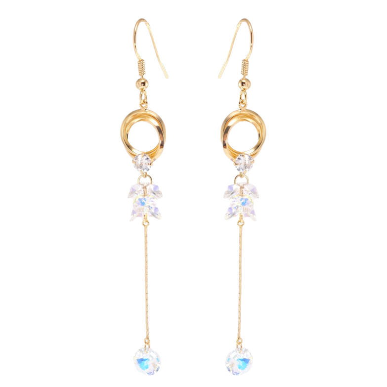 Сережки Xuping колір 18K з кристалами Swarovski французький замок Підвіски з кристалами Shimmer фото №1