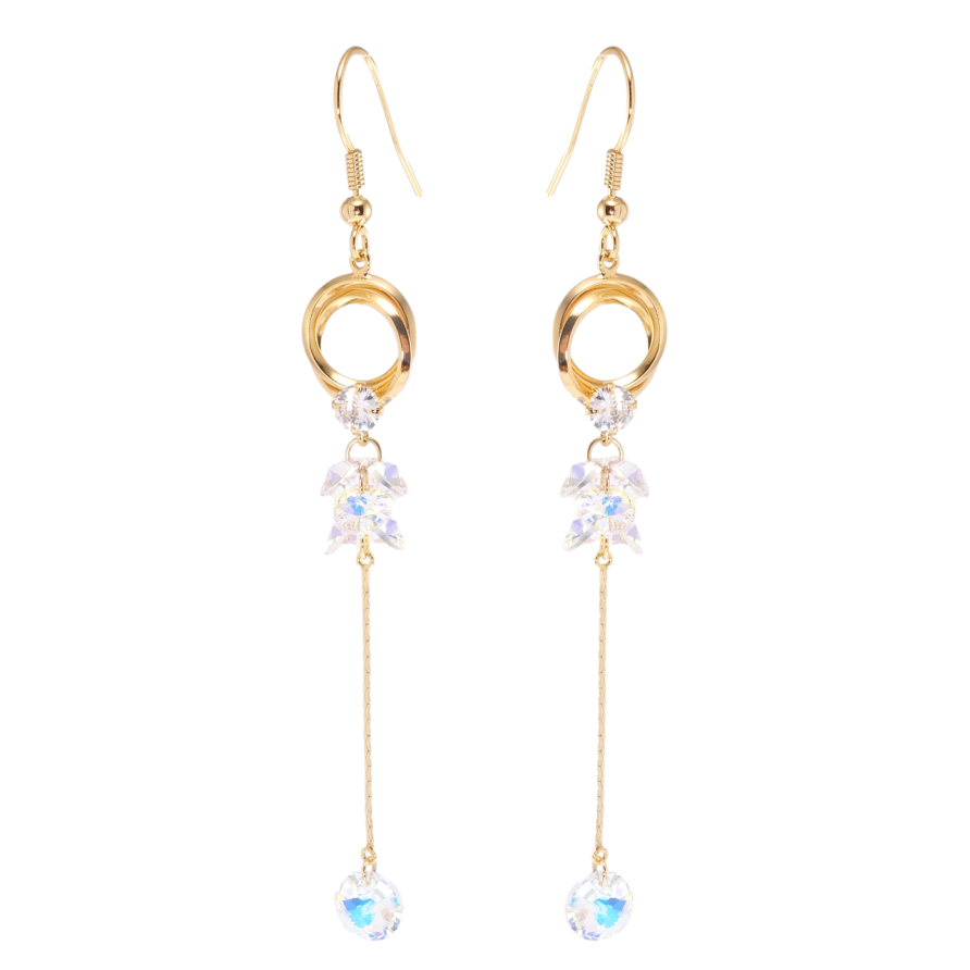 Сережки Xuping колір 18K з кристалами Swarovski французький замок Підвіски з кристалами Shimmer фото №1