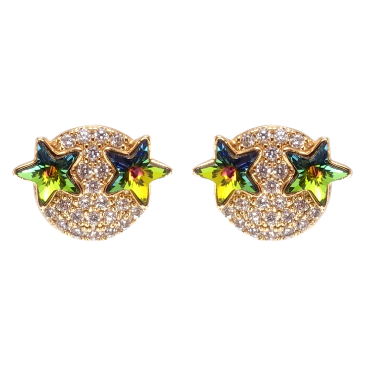 Серьги Xuping цвет 18K с кристаллами Swarovski пусеты Звезды кристаллы Vitrail Medium фото №21