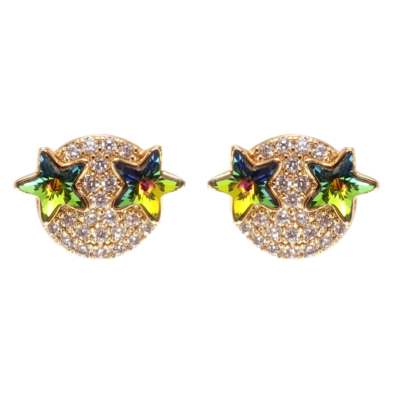 Серьги Xuping цвет 18K с кристаллами Swarovski пусеты Звезды кристаллы Vitrail Medium фото №1