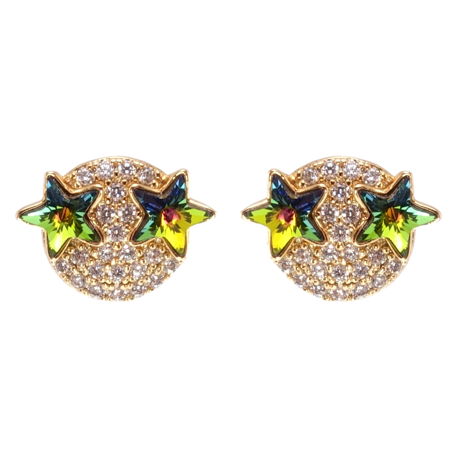 Серьги Xuping цвет 18K с кристаллами Swarovski пусеты Звезды кристаллы Vitrail Medium фото №1