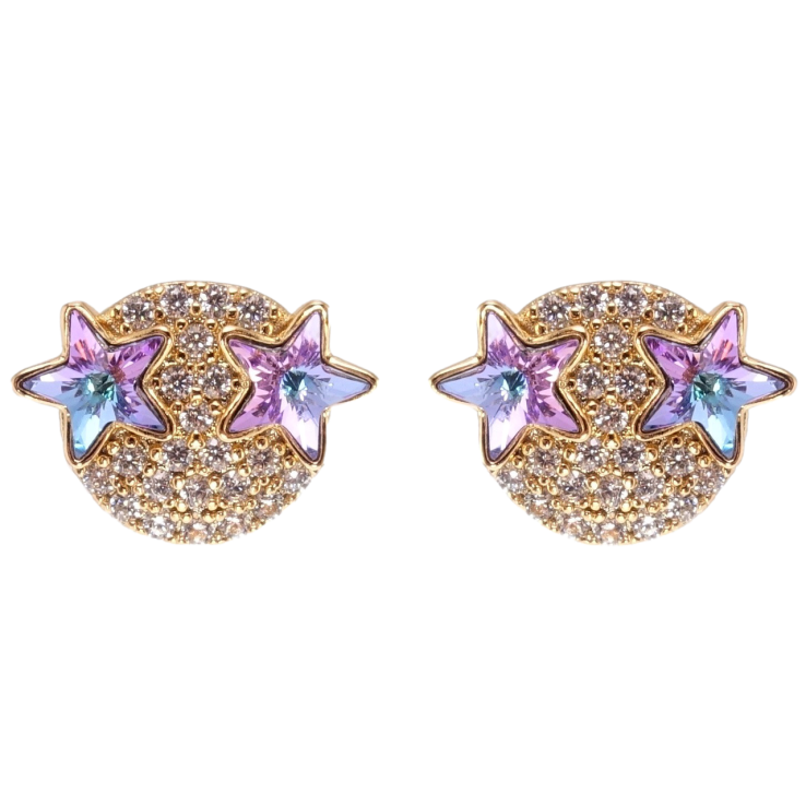 Серьги Xuping цвет 18K с кристаллами Swarovski пусеты Звезды кристаллы Paradise Shine фото №24