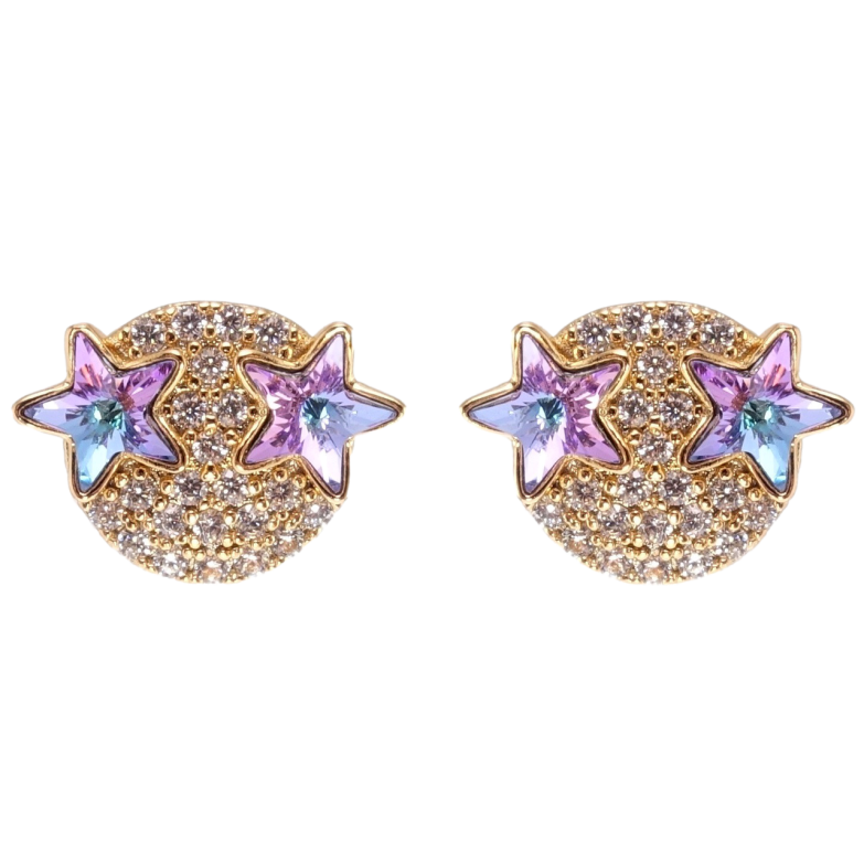 Серьги Xuping цвет 18K с кристаллами Swarovski пусеты Звезды кристаллы Paradise Shine фото №1