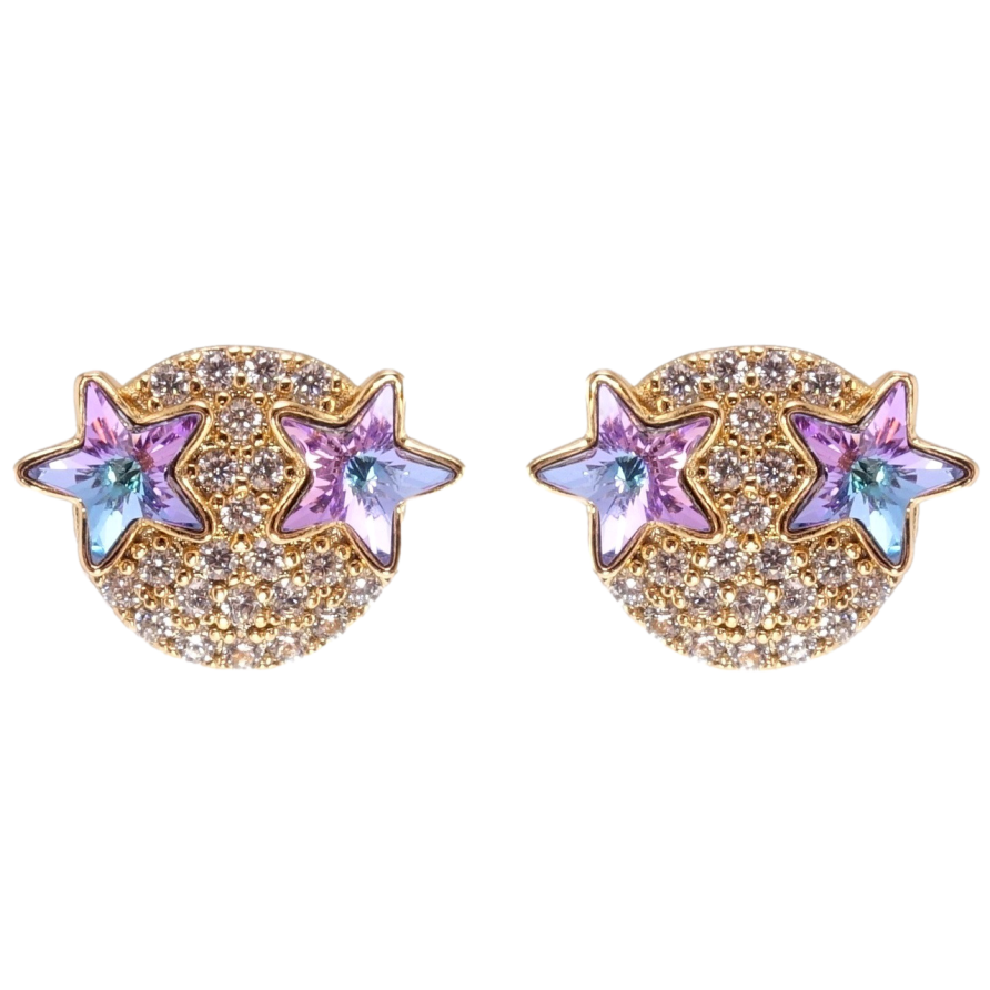 Серьги Xuping цвет 18K с кристаллами Swarovski пусеты Звезды кристаллы Paradise Shine фото №1