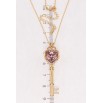 Кулон Xuping колір 18K з кр-ми Swarovski на ланцюжку "Ключик з кристалом Antique Pink" довжина 40-44см х 1мм фото №3